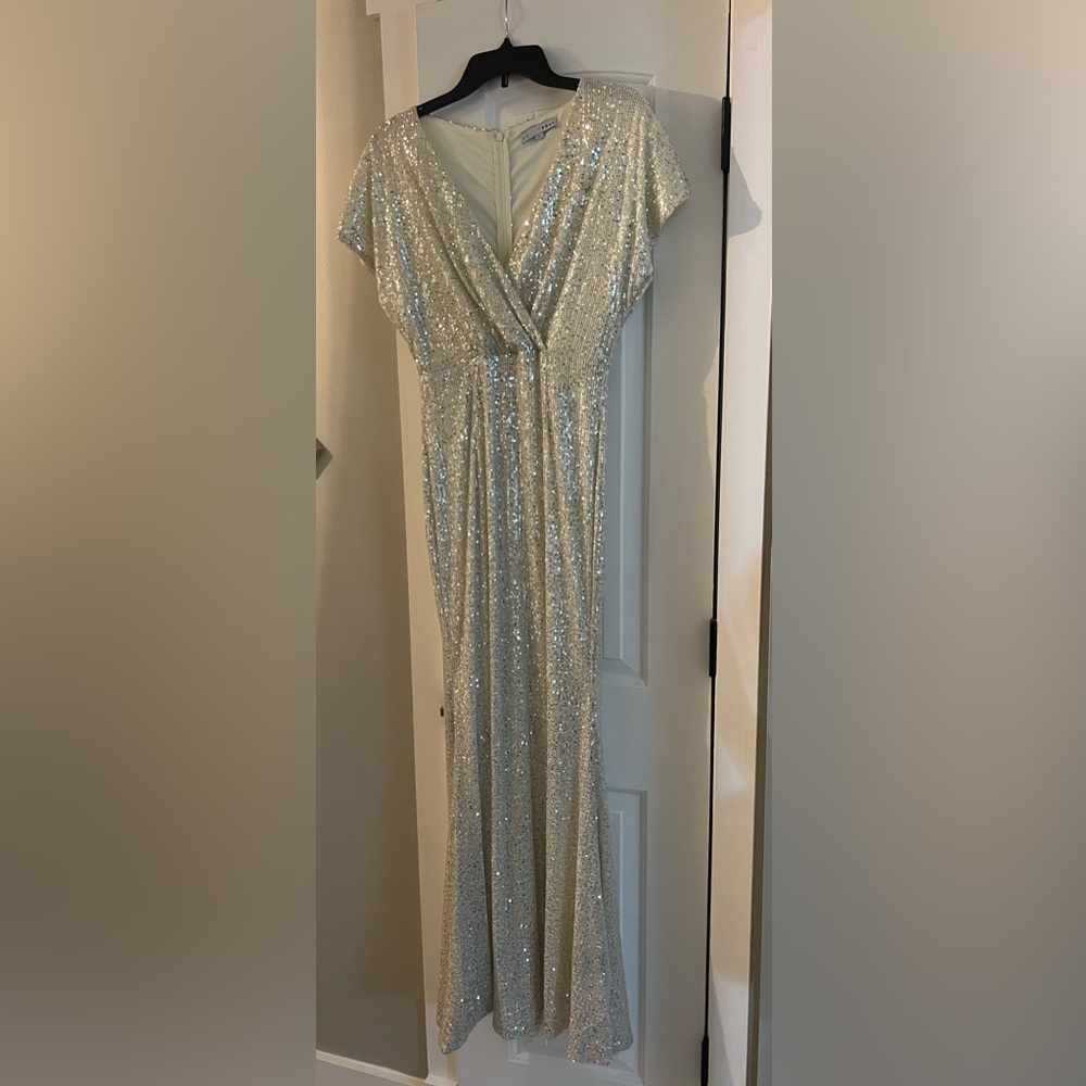 Baltic Born Silver Sequin Maxi Dress
